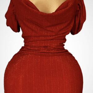 Cowl Neck Glitter Party Dress