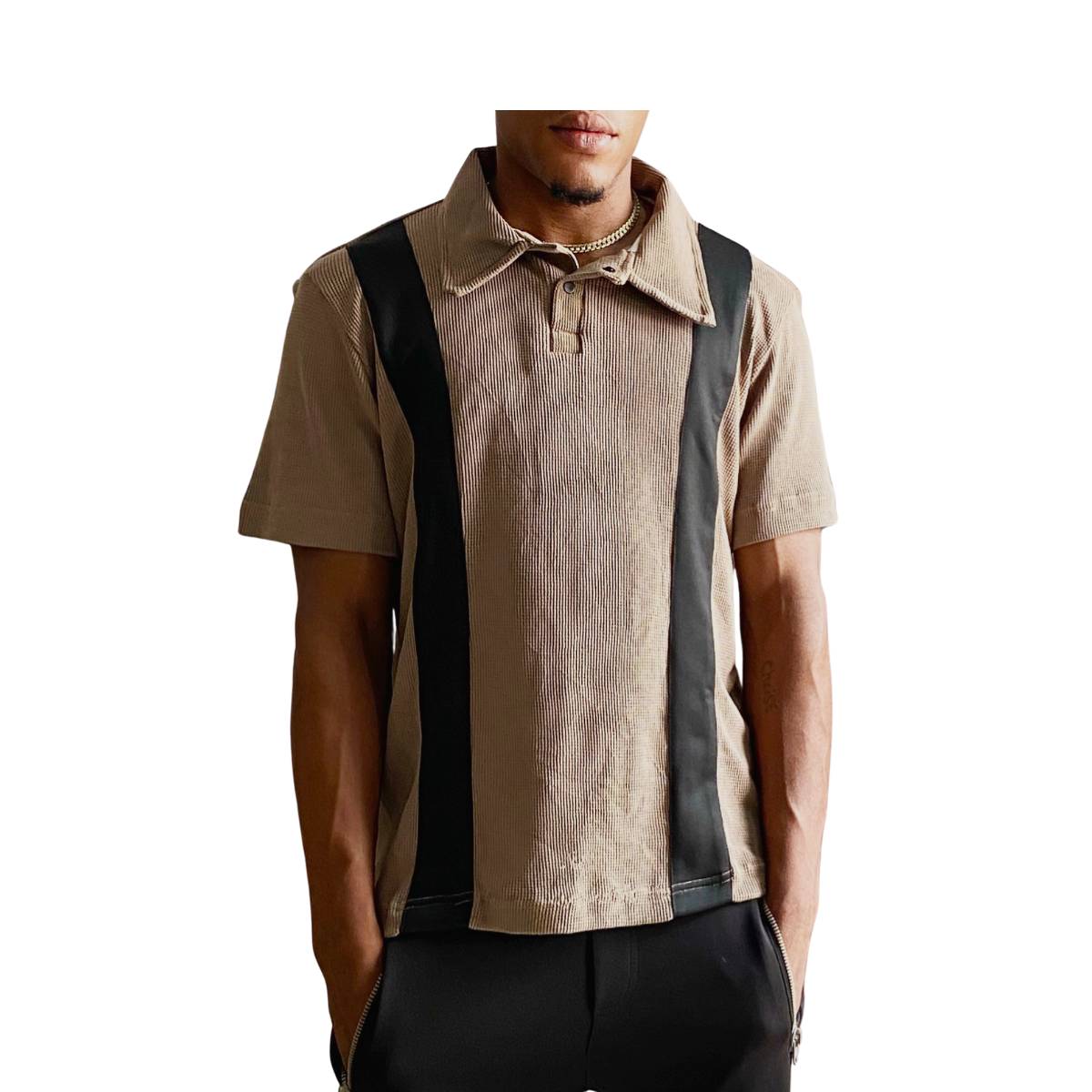 Men Brown Stripped Shirt