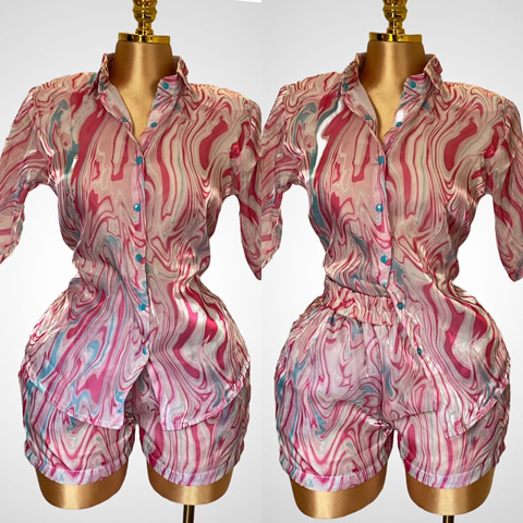 Pink Cloud Casual Print 2 Piece Set